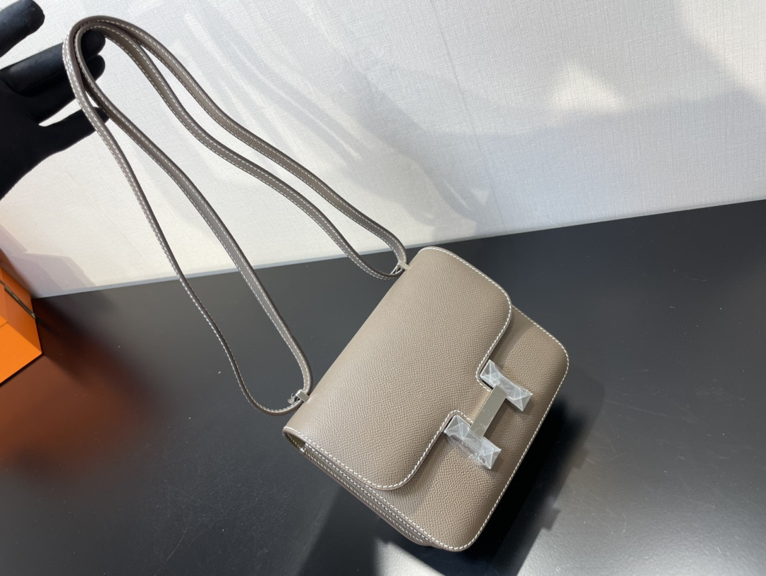H**mes constance 24 epsom leather silver hardware 9.4"x5.9"x3"