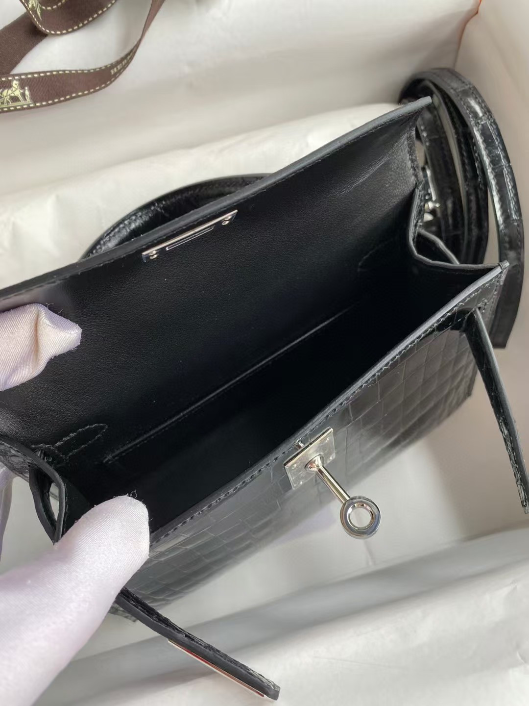 Hermès Mini Kelly 19 19×6×12CM Real Alligator Leather with the Alligator Stamp (Customized, no exchange no return, about 20 days)