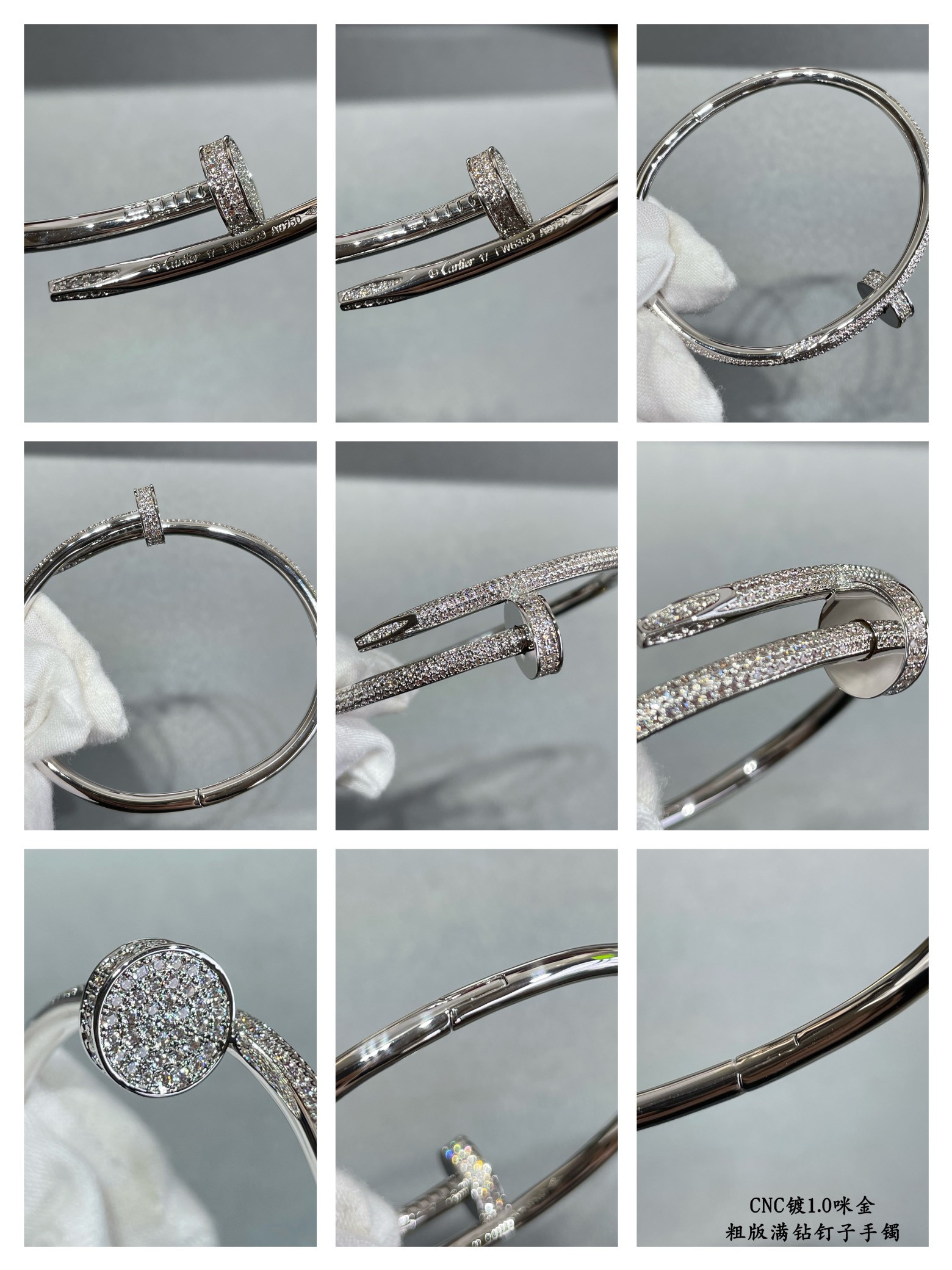 ca*t*er thick Di*m*nd nail bracelet