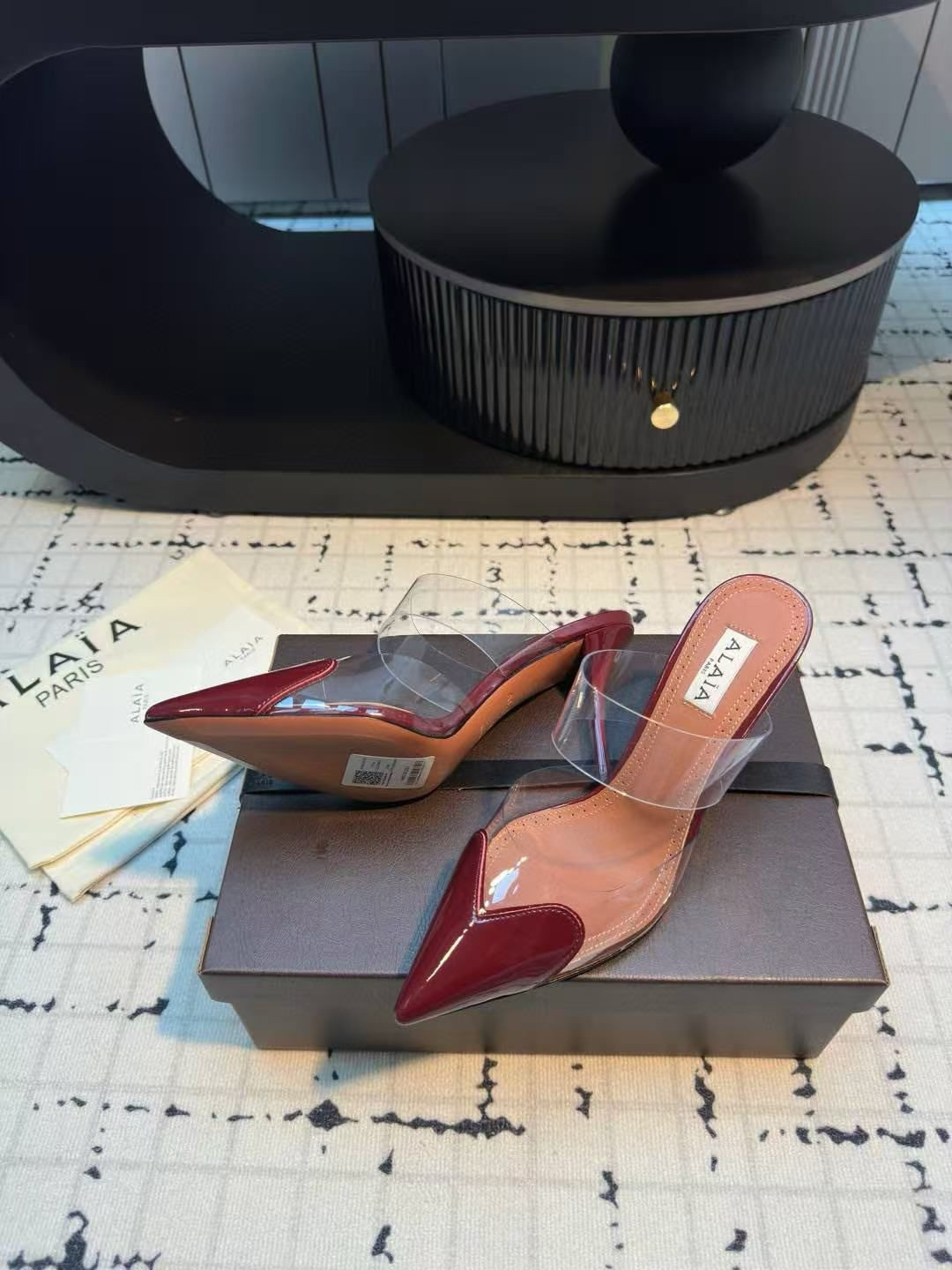 UA ALAÏA Le Coeur Mule Heart-Toe Slingback Pump 10.5cm Heel