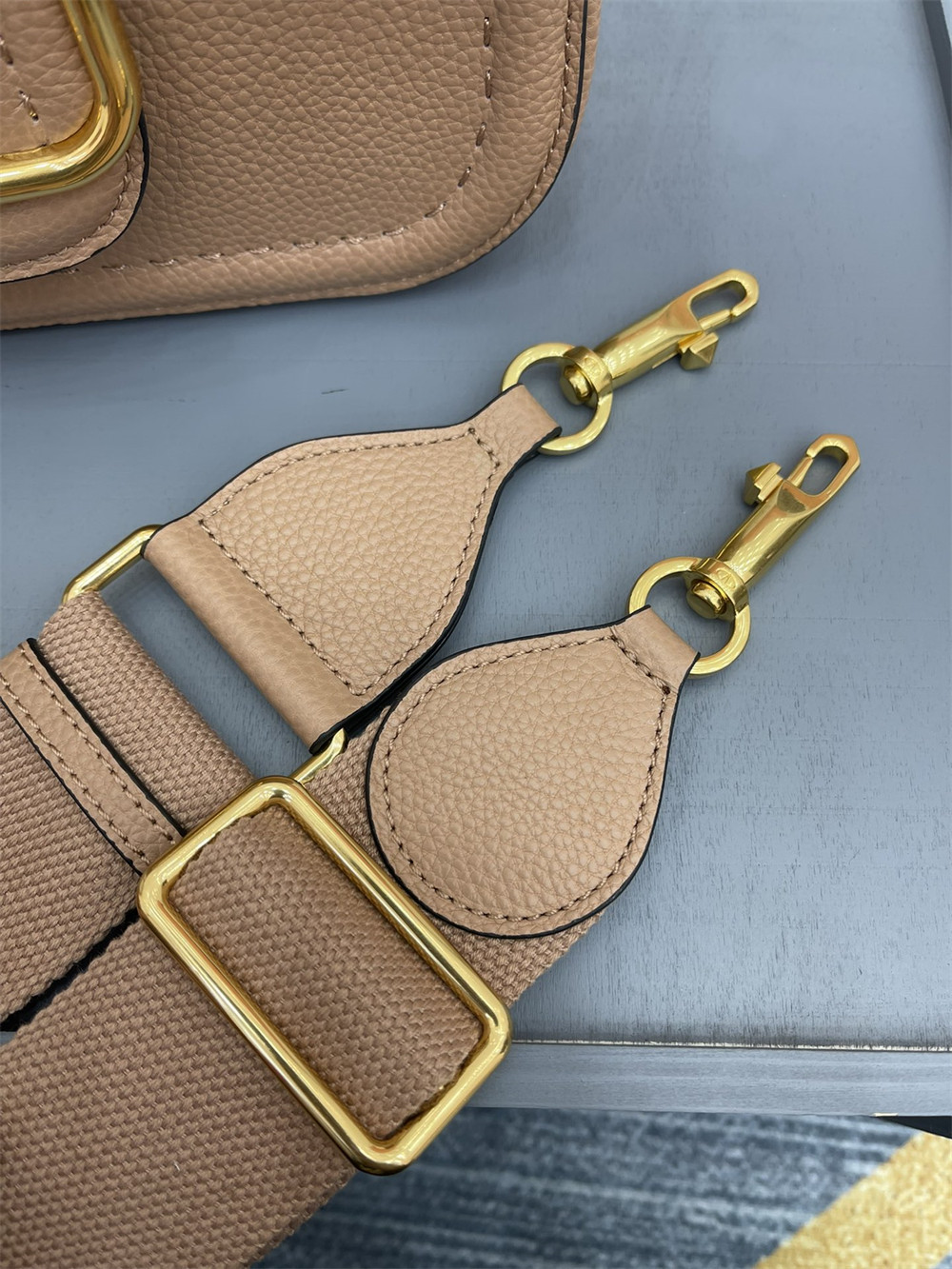 VALENTINO GARAVANI ALLTIME GRAINY CALFSKIN SHOULDER BAG ROSE CANNELLE 23.5x18X8cm