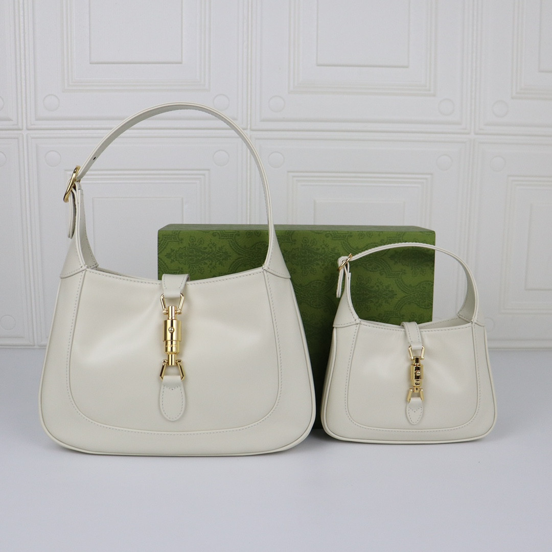 G*u*i jackie 1961 mini shoulder bag white 7.5"w x 5.1"h x 1.2"d