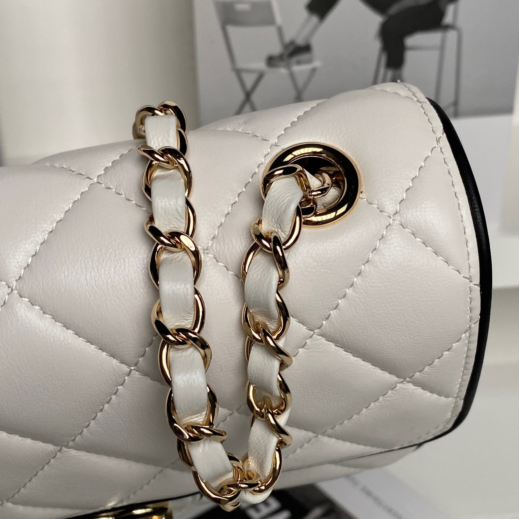 Ch*el mini flap bag as5151 13.5 x 19.5 x 7cm